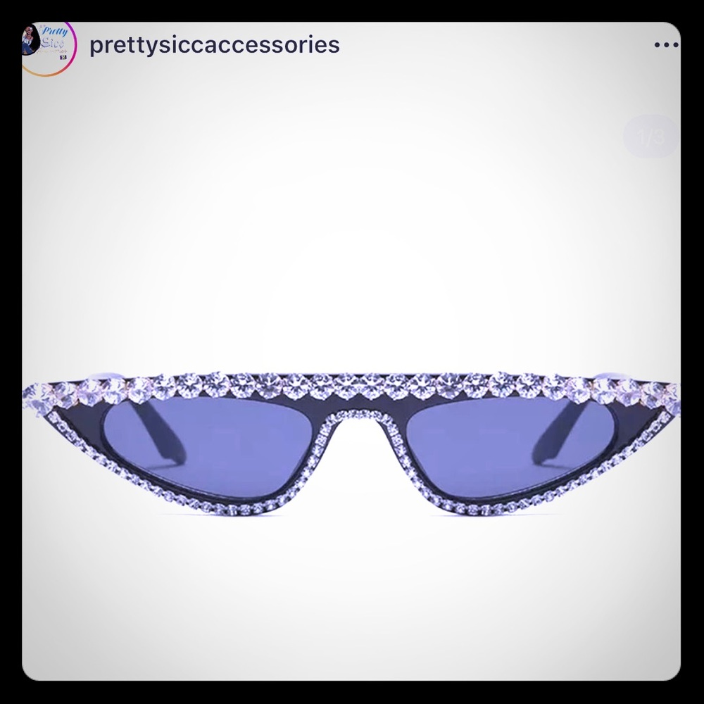 Low cat-eye Rhinestone black sunglasses